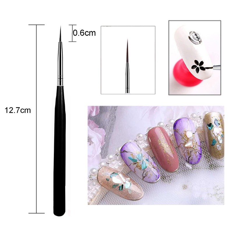 luoshaPUCY Nail Design Brushes, [3 Pieces] Nail Art Liner Brush