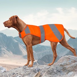 Orange Dog Vest High Visibility Safety, Dog Hunting Vest, Adjustable Soft Dog Jacket, Reflective Dog Coats for Small Medium Large Dogs