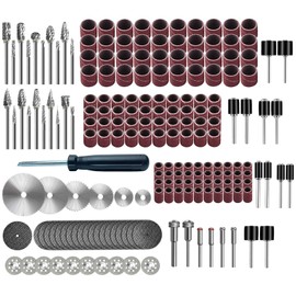 Tungsten Carbide Burr Set 1/8" Shank，Die Grinder Bits with Sanding Drums and Cutting Wheel Set, 195Pcs Pratical Sanding Bits Kit for Metal, Wood, Plastic, Glass