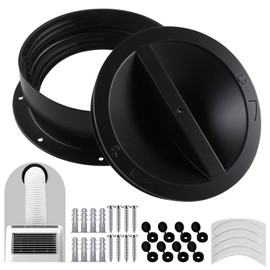 Innconee 1 Set Black Dual Size Wall Mount Connector for Portable Ac Vent Ac Exhaust Hose Coupler for 6 and 6.5 Inches Hose Accessories Plug