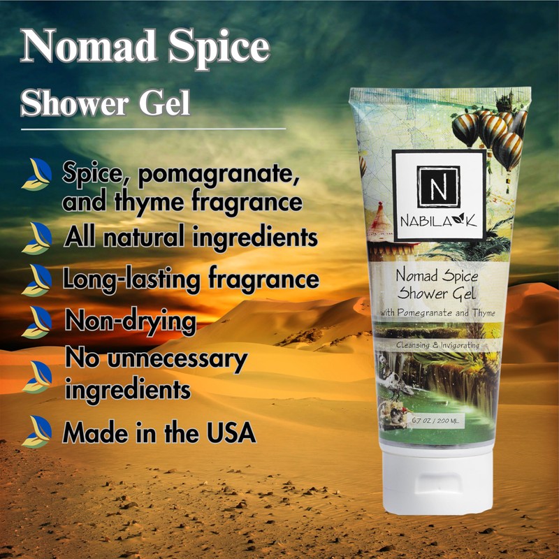 Nabila K Nomad Spice Shower Gel Refreshing Body Wash with