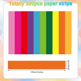 Morcheiong 300 Paper Chains Bright Color Paper Strips for Crafting DIY and Party Decorations