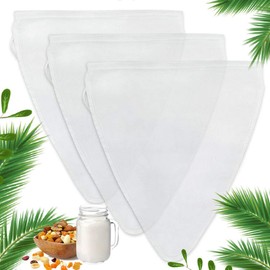 Nut Milk Bags, Nut Milk Bags Straining Cloth Reusable, Nylon Material Cheesecloth, Cheesecloth for Filtering Nut Milk, Coffee, Nut Milk Bag with Fine Mesh Mesh (Triangle Shape (Pack of 3)