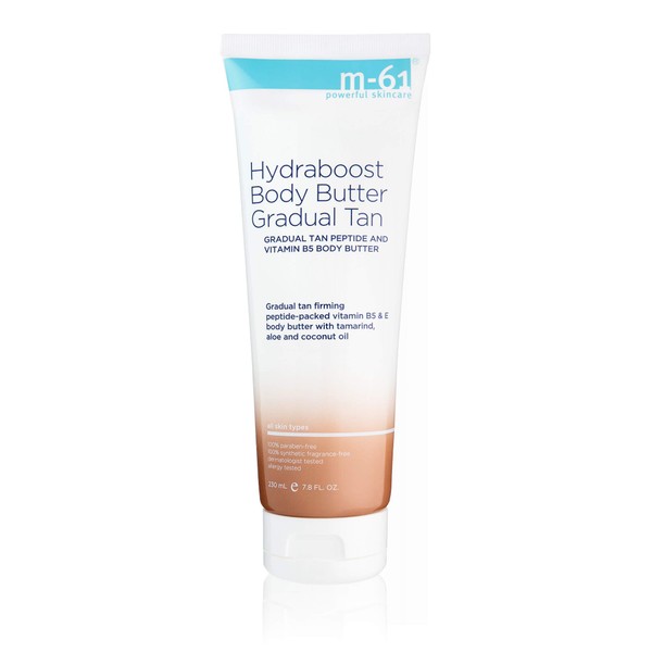 M-61 Hydraboost Body Butter Gradual Tan - Unscented hydrating and firming gradual tan body butter with peptides, plankton extract and vitamin B5