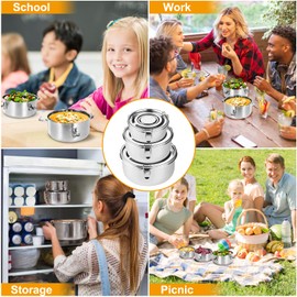 Leepenk Premium Stainless Steel Food Storage Containers 304 Grade The Original Leak-Proof, Airtight, Smell-Proof - Perfect For Camping Trips, Lunches, Leftovers, Soups, Salads