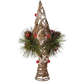 Kurt Adler 11-Inch Natural Star with Pinecones Treetop