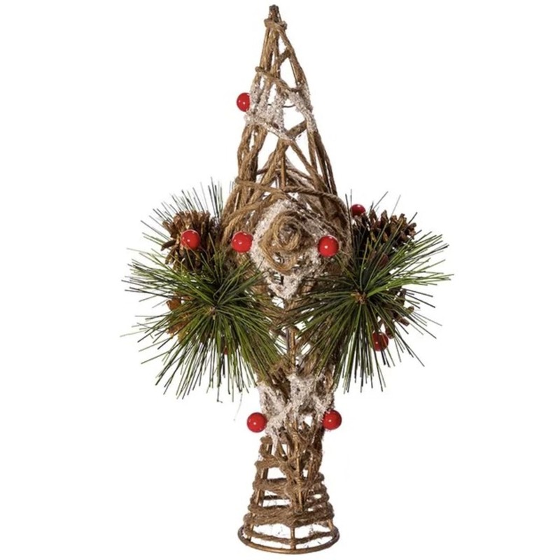 Kurt Adler 11-Inch Natural Star with Pinecones Treetop