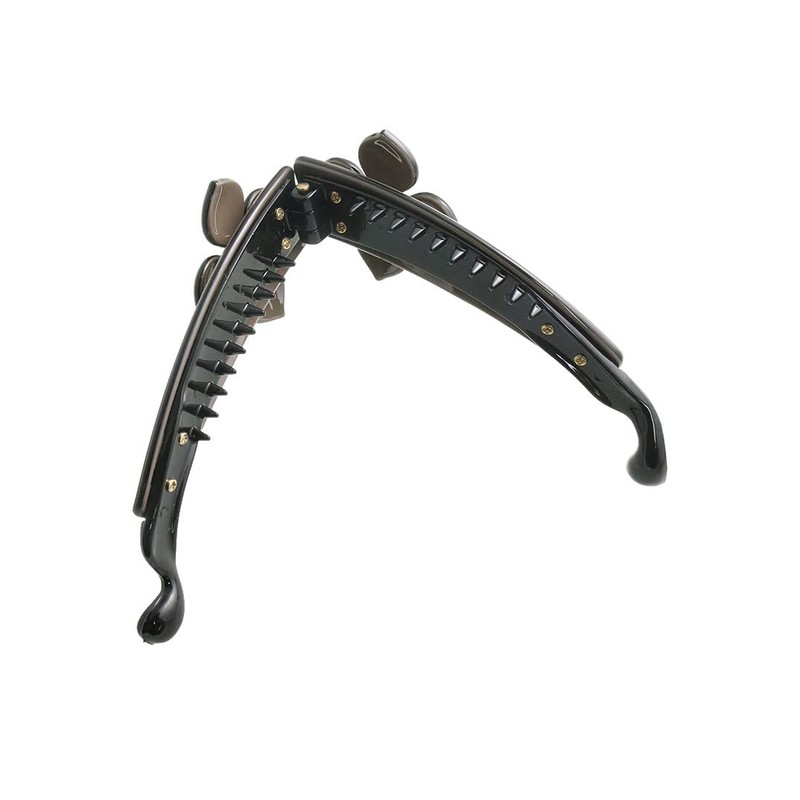 VingTAINE H7567-MOC- Banana Clip, Flower Enamel, Stone, Point, Flower Hair