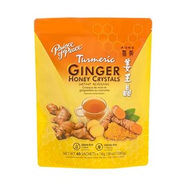 Prince of Peace Instant Ginger Honey Crystals with Turmeric, Value Pack 60 Sachets – Instant Hot or Cold Beverage Easy to Brew – Drink Like a Tea – Caffeine and Gluten Free – Real Ginger 38oz (1080g)