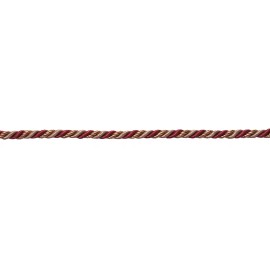DÉCOPRO Burgundy Taupe Gold 3/16" Decorative Rope Cord Cranberry Harvest [By The Yard]