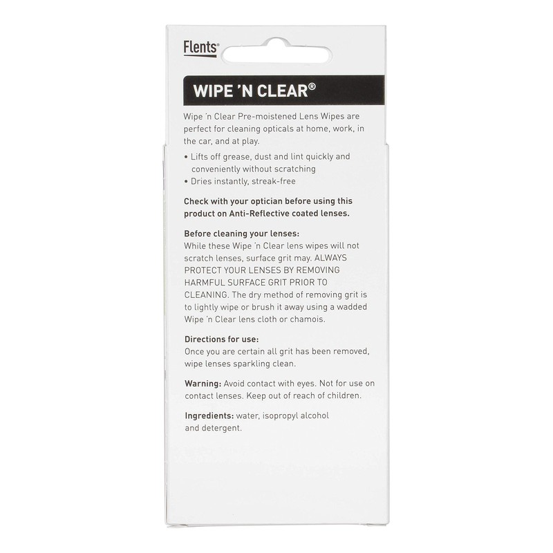 Flents Wipe 'N Clear Pre-Moistened Lens Wipes Assorted 20 Count,