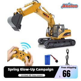 Full size combination, excavator dump truck alloy plastic engineering vehicle electronic toy - Color: 1:14 Excavator