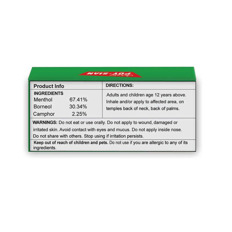 POY-SIAN Thai Pim-Saen Cotton Nasal Inhaler 8 ml (Pack of