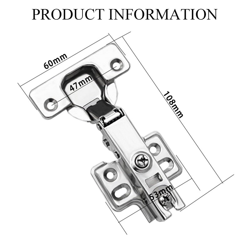 JVHLOV 6 Kitchen Cupboard Hinges, Soft Close Cabinet Hinges, 110