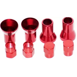 C-HORSE Set of 4 Red Color Long Cover for Valve Stem and Cap For TR414 Tire Valve