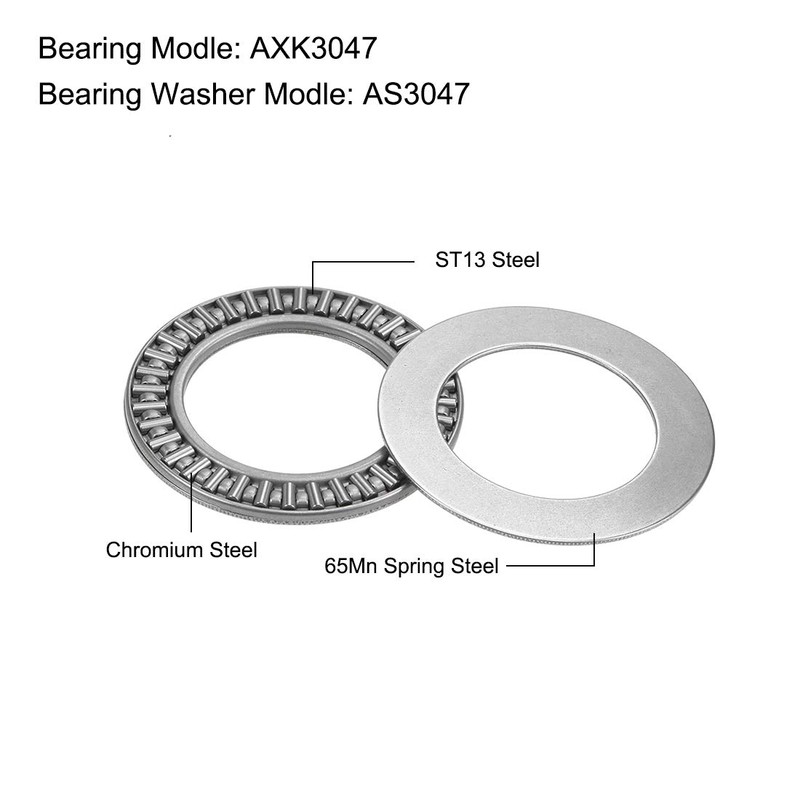 sourcing map AXK3047 Thrust Needle Roller Bearings with Washers 30mm