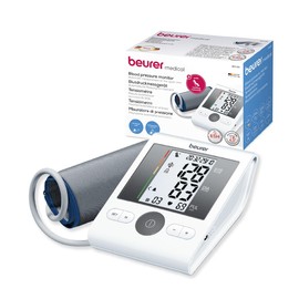 Beurer Máquina de presión arterial BM28, brazo de presión arterial, almacena hasta 120 lecturas, monitores de presión arterial en el hogar con detección de arritmia, brazo de monitor bp con puño bp automático