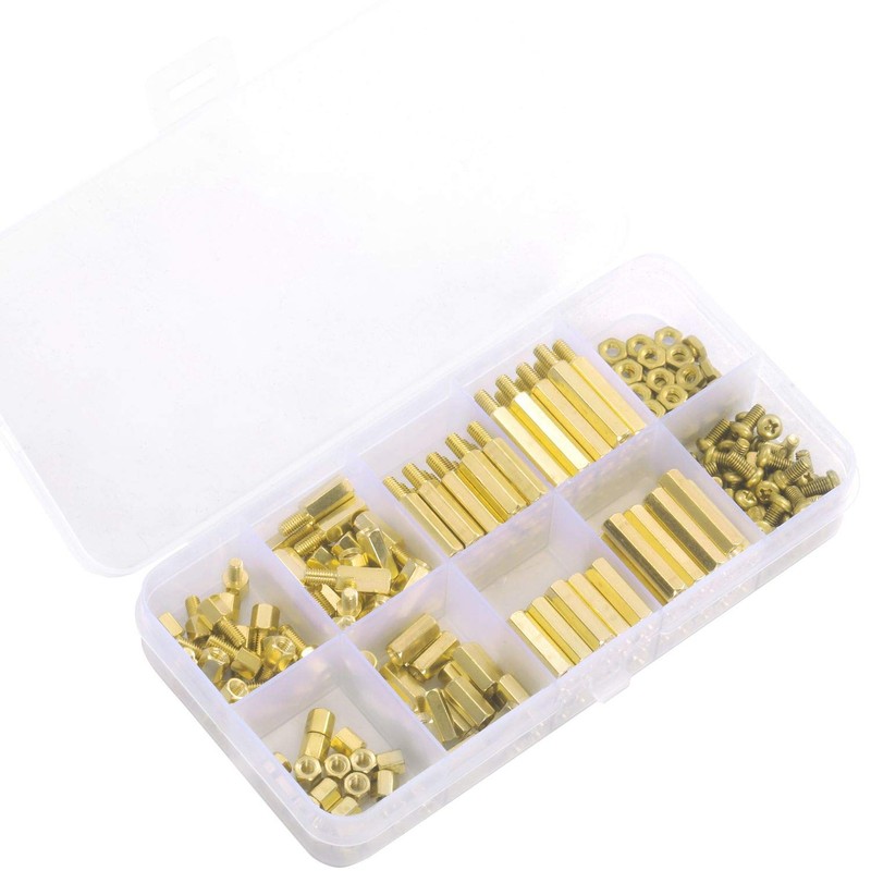 Litorange M2 Brass Brass Hex Spacer Standoffs Kit with Case