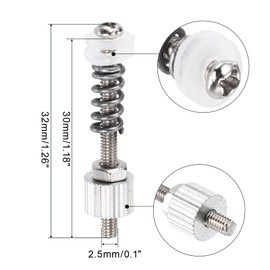sourcing map CPU M2.5 Water Cooling Head Screw Iron Fixing Screws with Hexagon Nut Insulation Gasket for PC Computer Water Cooler Block Pack of 2,Silver