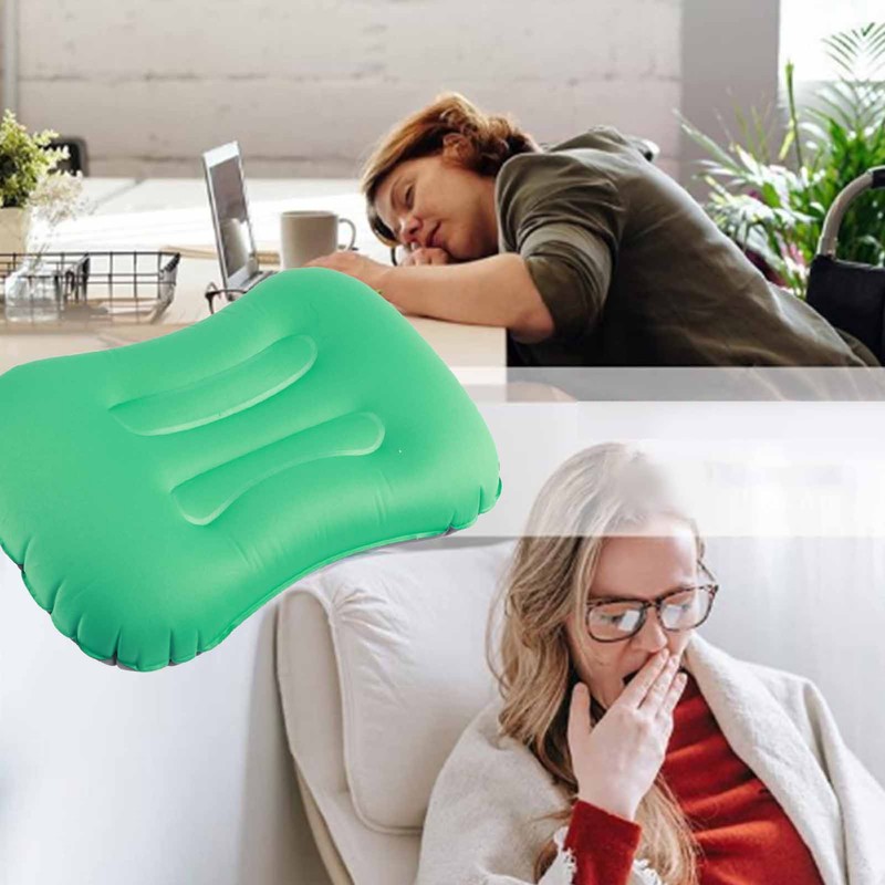 Inflatable Pillow Curved Structure Self Inflating Foldable Portable Inflatable Camping