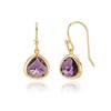Dainty Simulated Purple Amethyst Dangle Earrings, 14k Gold-Plated, Hypoallergenic, Lightweight