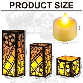 Rossesay 12 Pcs Movie Centerpieces for Table 3 Size Star Reel Filmstrip Paper Lantern Boxes Table Ideas Decorations for Movie Night Themed Party Decor Theater Birthday Party Supplies Decorations