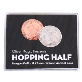 Hopping Half Morgan Dollar and Queen Victoria Ancient Coin Magic Tricks Coin Vanish Appear Magic Close up Illusions for Magicians Magic Games (Standard Set)