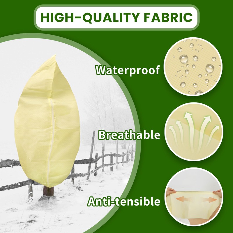 80”(W) x95”(H) Plant Covers Freeze Protection, 2.8oz/yd²Heavy-Duty Tree Covers, 1