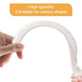 FLYZZZ 50ft Weather Stripping Door Seal for Sliding Windows and Door Frame,White Felt Pile Self Adhesive Door Seal Strip for Door Frame,0.35" Wide X 0.35" Thick
