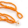 Avalaya Multistrand Layered Orange Sea Shell and Glass Bead Necklace/