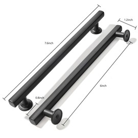 khtumeware 6 inch Matte Black Cabinet Handles, Square Solid Heavy-Duty Hardware Accessories Suitable for Kitchen Cabinet, Bowl Cabinet Drawer and Dressing Table Handles (10 Pack)