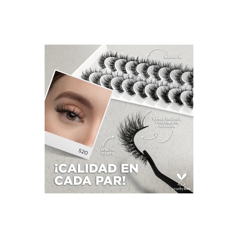 Jglashes - 3d Studio Lash Kit. Paquete Con 10 Pares