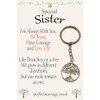 Perfect Message Birthday Gift for Sister, Tree of Life Keyring,
