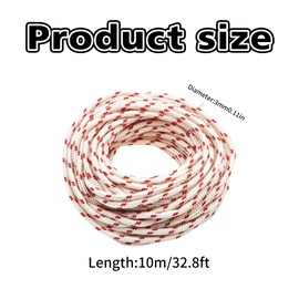10 Meters Starter Rope Lawnmower, Replacement Starter Rope, Pulley Lawn Mower Replacement Parts, Pull Starter, Starter Rope for Lawnmowers, Edge Cutter, Return Starter Rope, Brush Cutter, Chainsaws
