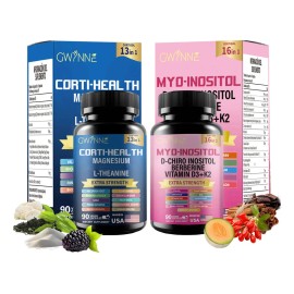 Gwynne Suplemento Cortisol Cápsulas Inositol Myo Glicinato Magnesio Vitamina B12