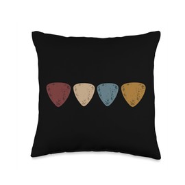 Rustic Guitar Picks Minimalist Music Vintage Music Lover Art Throw Pillow
