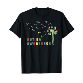 Autism Awareness Shirt Dandelion Puzzle Ribbon Autistic T-Shirt