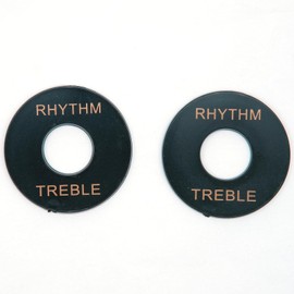 harpfeas 2PCS LP Guitar Toggle Switch Washer Rhythm Treble Ring Plate for Epihone Les Paul Electric Guitar (Black w/Gold)