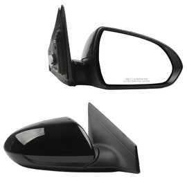 Dasbecan Right Passenger Side Door Mirror Compatible with Hyundai Elantra 2017-2020 Non-heated, Manual Folding, Power Adjustment Glass Replace# 87620F3050 HY1321224 (3Pins-Black Paint)