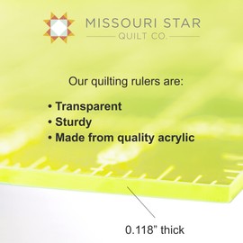 Missouri Star Quilting Square Rulers | Acrylic for Sewing, Measuring and Cutting Fabric Quilt Template with Grid Lines Layer Cakes Charm Pack Quilts 4.5 inch , 6 9.5 12.5 Green