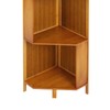 Hteedy 3/4/5 Tier Corner Cabinet Bookcase, Wooden Display Shelf Bookshelf
