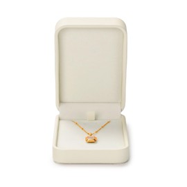 Woodten PU Leather Small Jewelry Gift Box for Pendant Necklace White Leather Pendant Necklace Gift Box(White)