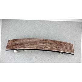 Perfect Hairstyle with Our Hair Accessories - Dark Brown Barrette Wood Grain Pattern Rectangle Hair Clip Accessory 4.25" Long Fashionable Hair Accessory Hair Jewelry Accessories for Lady Women