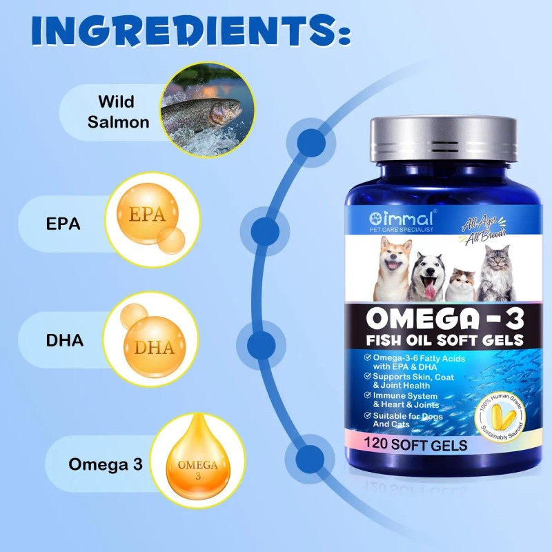 Suplemento Para Perro Y Gato Omega 3-6 Epa Y Dha