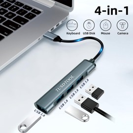 USB C Hub, 4 Ports USB 3.0 Hub Splitter with 5Gbps Data Transfer, Ultra-Slim Data USB-C to USB Adapter, USB Hub Splitter for MacBook, Mac Pro, iMac, Surface, Laptop, Mobile HDD