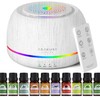 ASAKUKI 300ML Essential Oil Diffuser with Top 10 Oil Set
