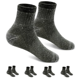 Vihir Merino Wool Socks Men & Women Hiking Socks 4 Pairs 80% Merino Wool for Knitting Trekking Socks for Hiking Running & Road Cycling Socks Wool Socks Business & Leisure Breathable 39-46, Black-white