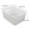 Lesbin Set of 4 Plastic Storage Basket, Weave Basket Small,