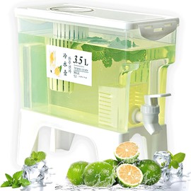 Dispensador de Agua para Refrigerador con Grifo y Filtro 3.5 L, Dispensadores de Bebidas de plástico, Jarra de Agua con Soporte, Jarra de Bebida, para Líquido Hirviendo, té Caliente y Frío, o Jugo