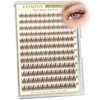 Brown Lash Clusters, Short Wispy Manga Lashes, 144pcs, 10-14mm